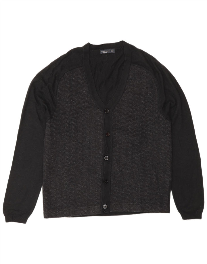 Мужской кардиган Zara XL, черный цветной блок