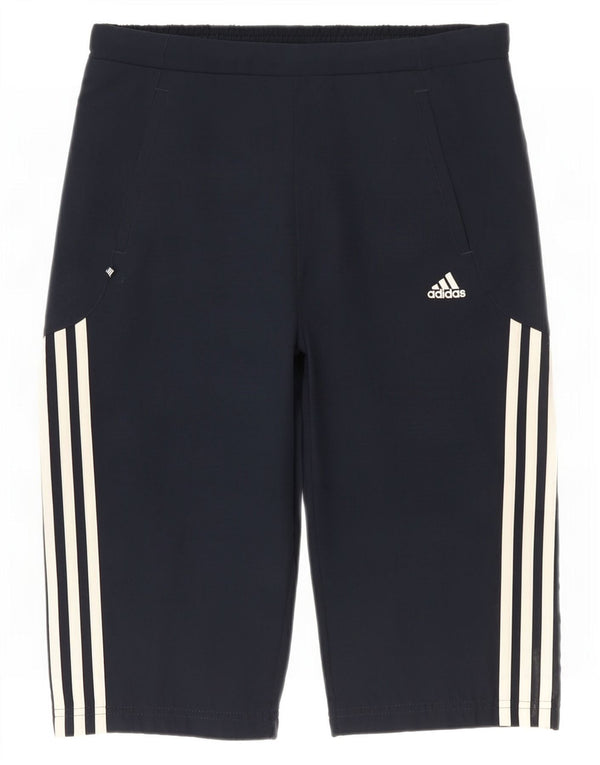Adidas Womens Bermuda Sport Shorts UK 12 Medium Navy Blue Polyester
