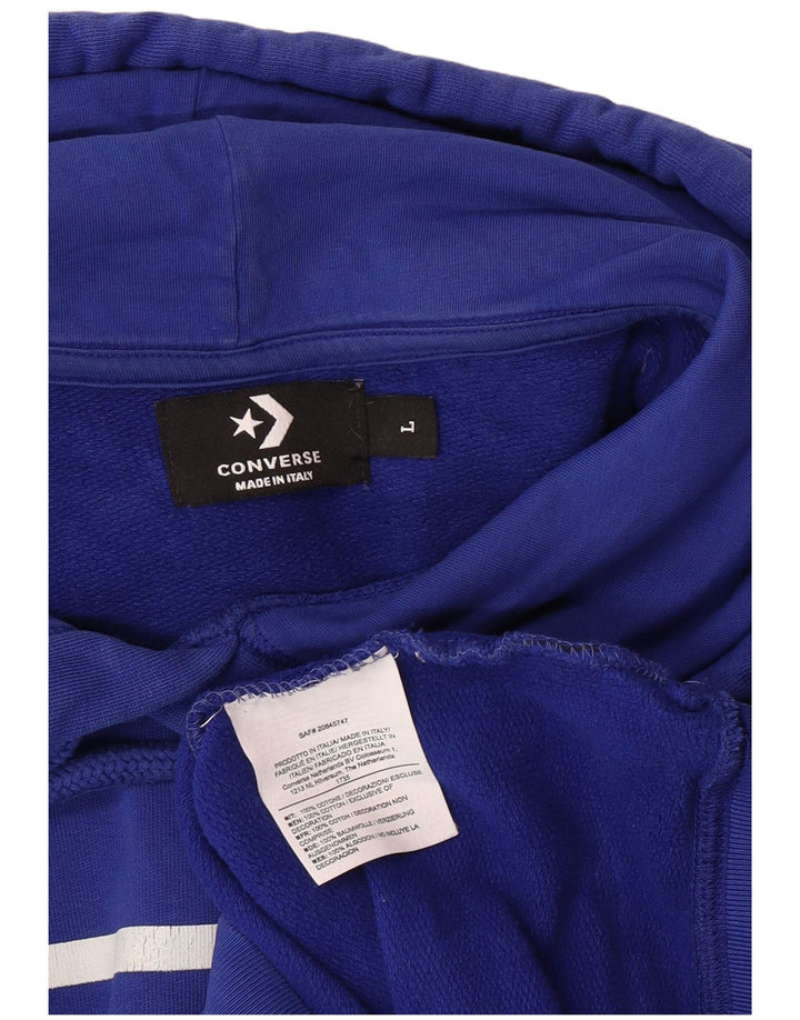 Мужской джемпер с капюшоном CONVERSE, большой синий, хлопковый