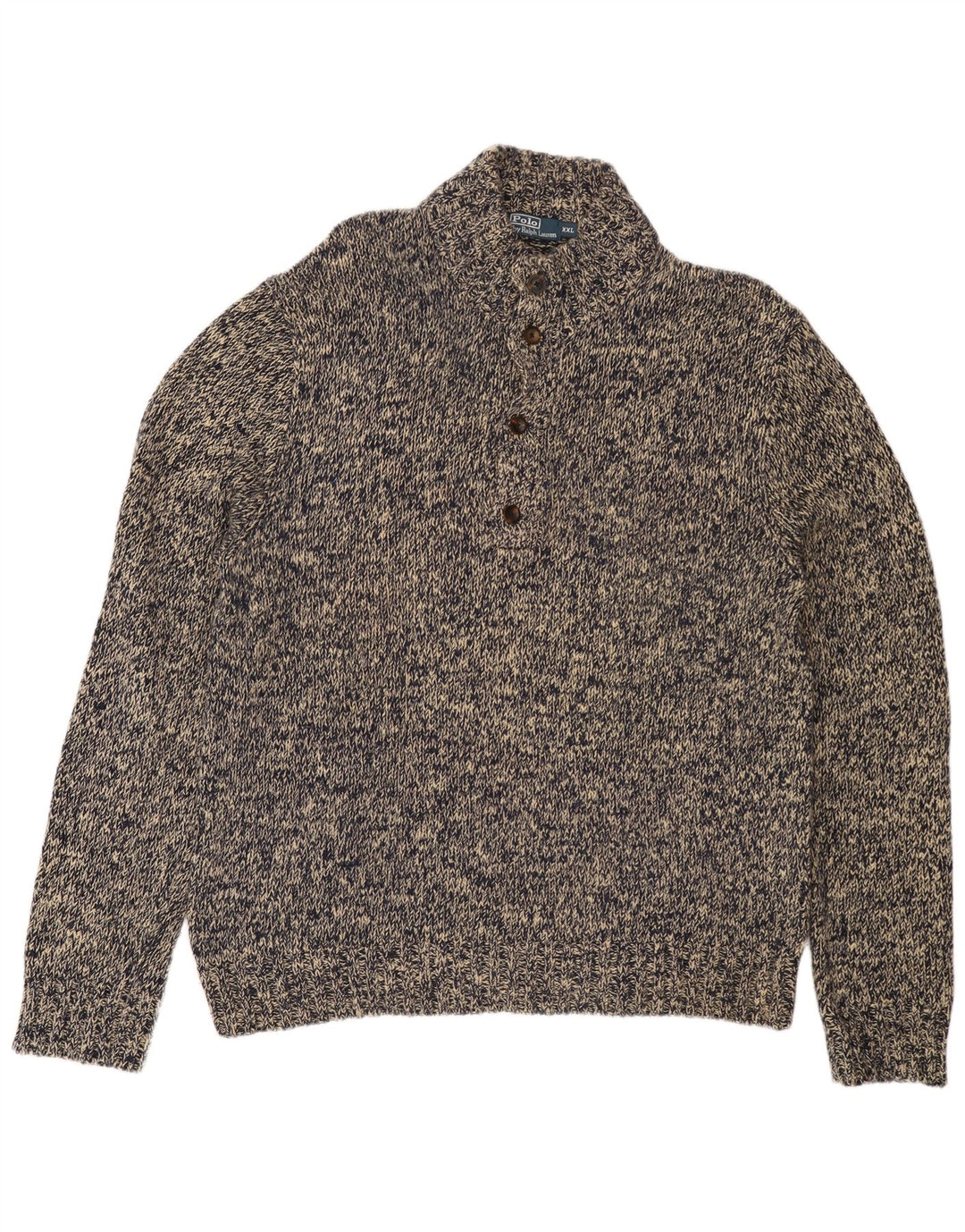 Мужской джемпер POLO RALPH LAUREN, 2XL, серый хлопок с крапинками