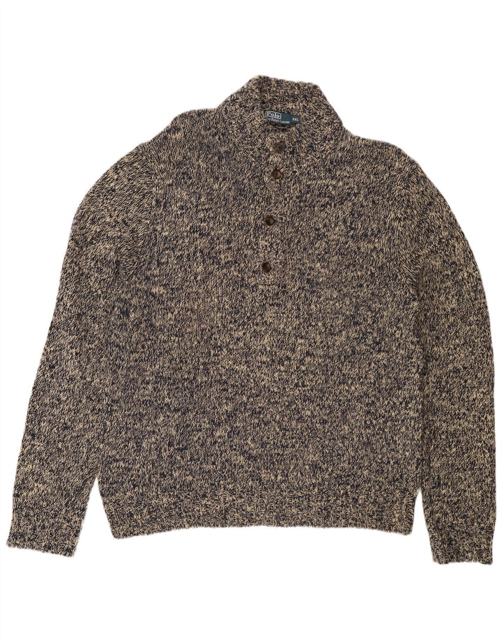 Мужской джемпер POLO RALPH LAUREN, 2XL, серый хлопок с крапинками