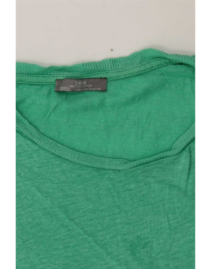 Женская футболка Zara Top UK 10, маленькая зеленая