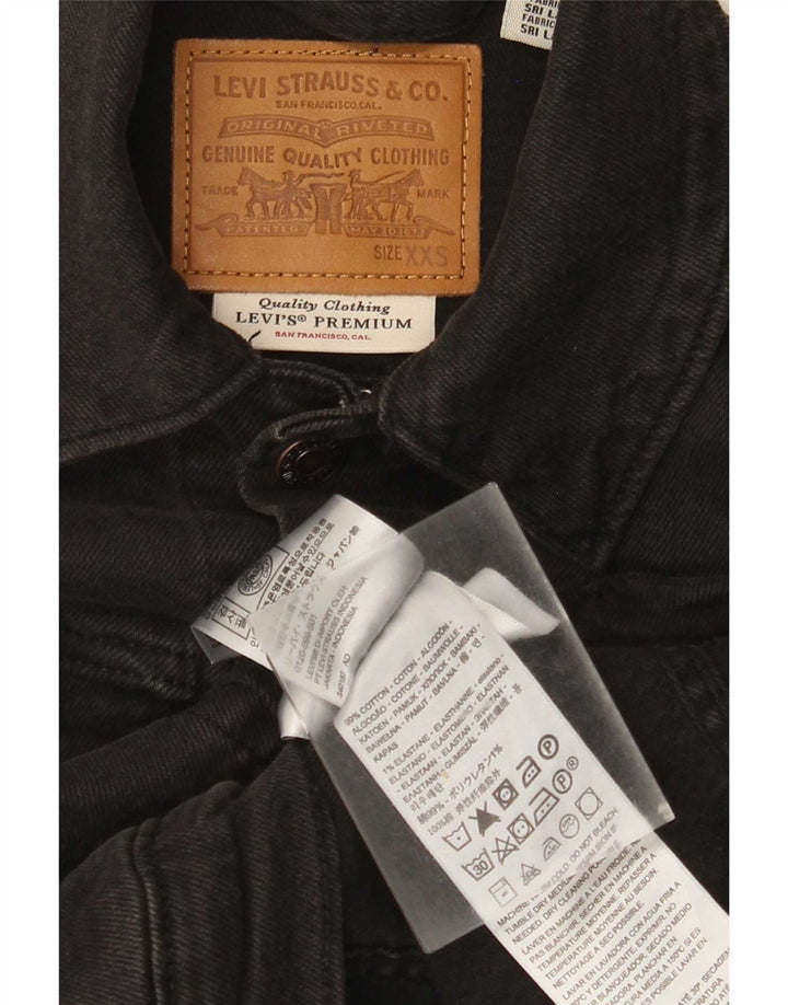 Женская укороченная джинсовая куртка Levi's UK 2 2XS, черный хлопок