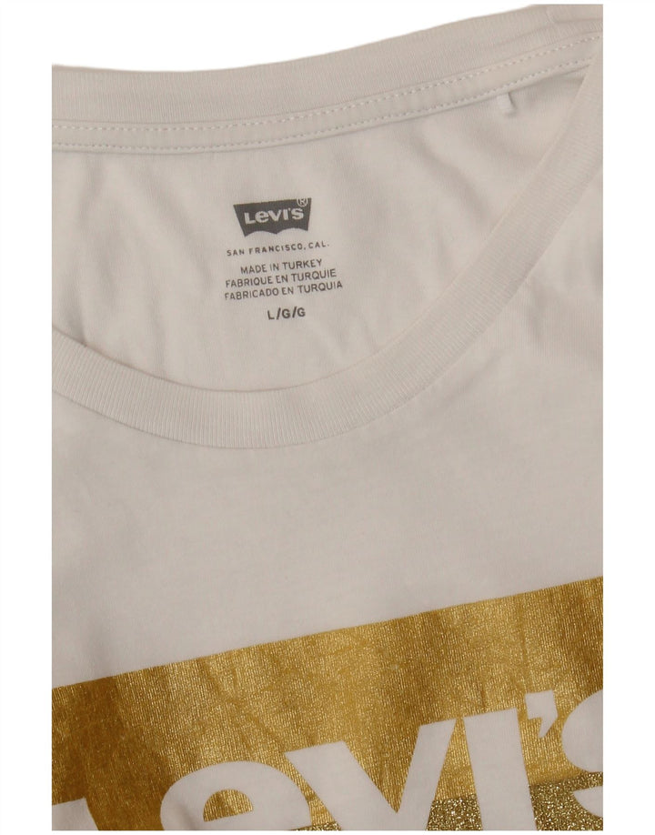 Женская футболка с рисунком LEVI'S Top UK 16, большая белая