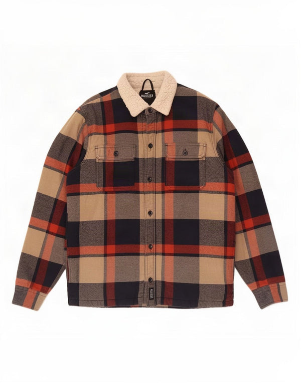 Мужская фланелевая рубашка Hollister Lumberjack, большая хлопковая разноцветная клетка