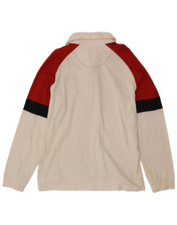 Мужская рубашка-поло для регби NIKE с длинным рукавом, Великобритания, 45/47 XL, белая с цветными блоками