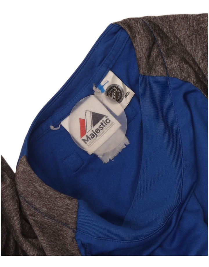 Мужской топ Majestic с рукавом 3/4, средний синий, цветной блок