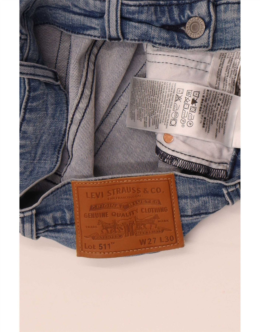 Мужские джинсы Levi's Slim 511 W27 L30 синие, хлопок