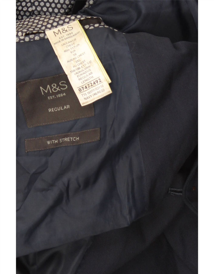 Мужской пиджак стандартного кроя с 2 пуговицами Marks & Spencer UK 46 3XL темно-синий