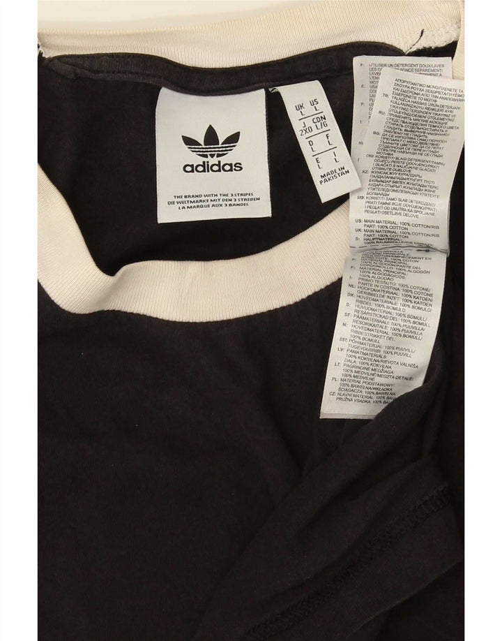 Мужская футболка Adidas Top большого размера из хлопка черного цвета