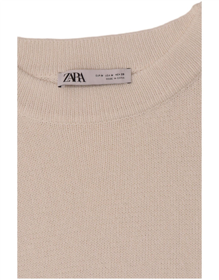 Женский джемпер с вырезом «лодочка» Zara UK 14, средний белый
