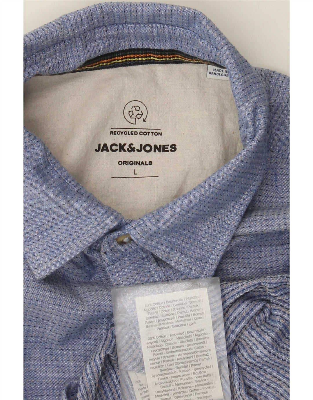 Мужская рубашка Jack & Jones, большая синяя пятнистая хлопковая рубашка