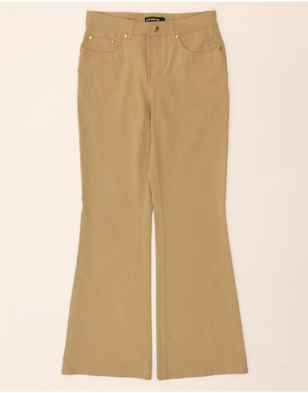 CAMBIO Womens Bootcut Casual Trousers UK 12 Medium W30 L32 Beige Polyester Vintage Cambio and Second-Hand Cambio from Messina Hembry 