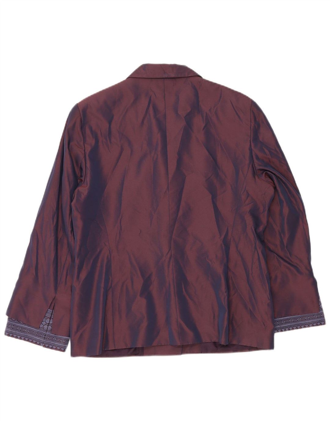 GIANFRANCO FERRE Женский пиджак на 2 пуговицах, Великобритания 16, большой фиолетовый с цветочным принтом