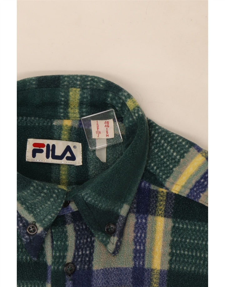 Рубашка мужская флисовая Fila IT 46 маленькая зеленая