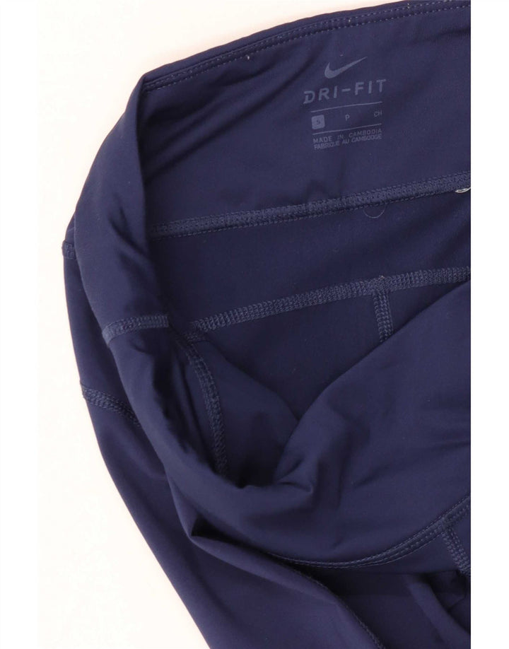 Женские леггинсы-капри Nike Dri Fit UK 10, маленькие, темно-синие