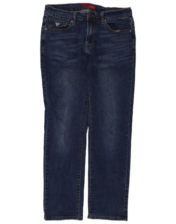 Женские прямые узкие джинсы Guess W30 L28, синие, хлопок