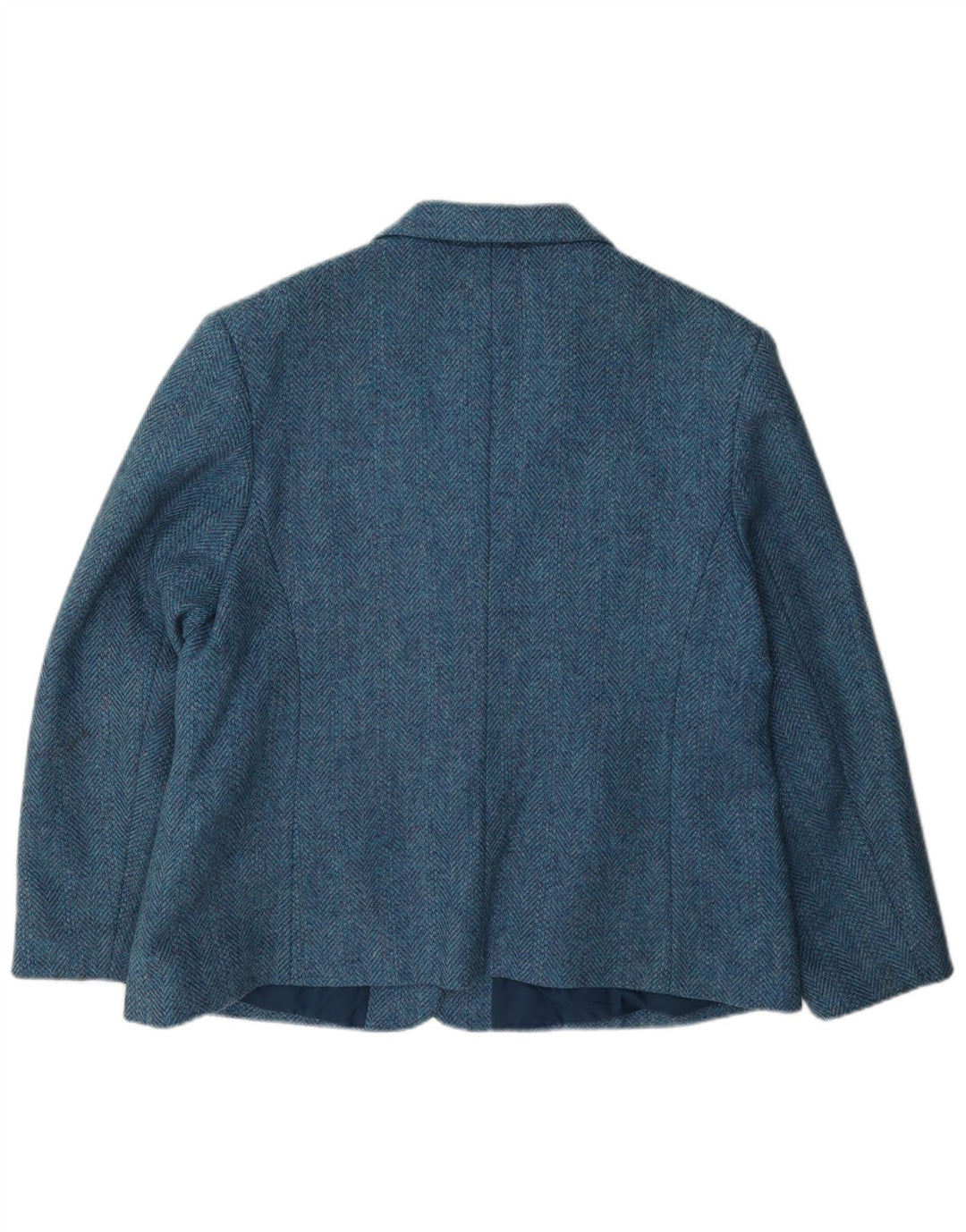 Женский блейзер Dunedin на 2 пуговицах, Великобритания, 22, 3XL, синий, шерсть с узором «в ёлочку»