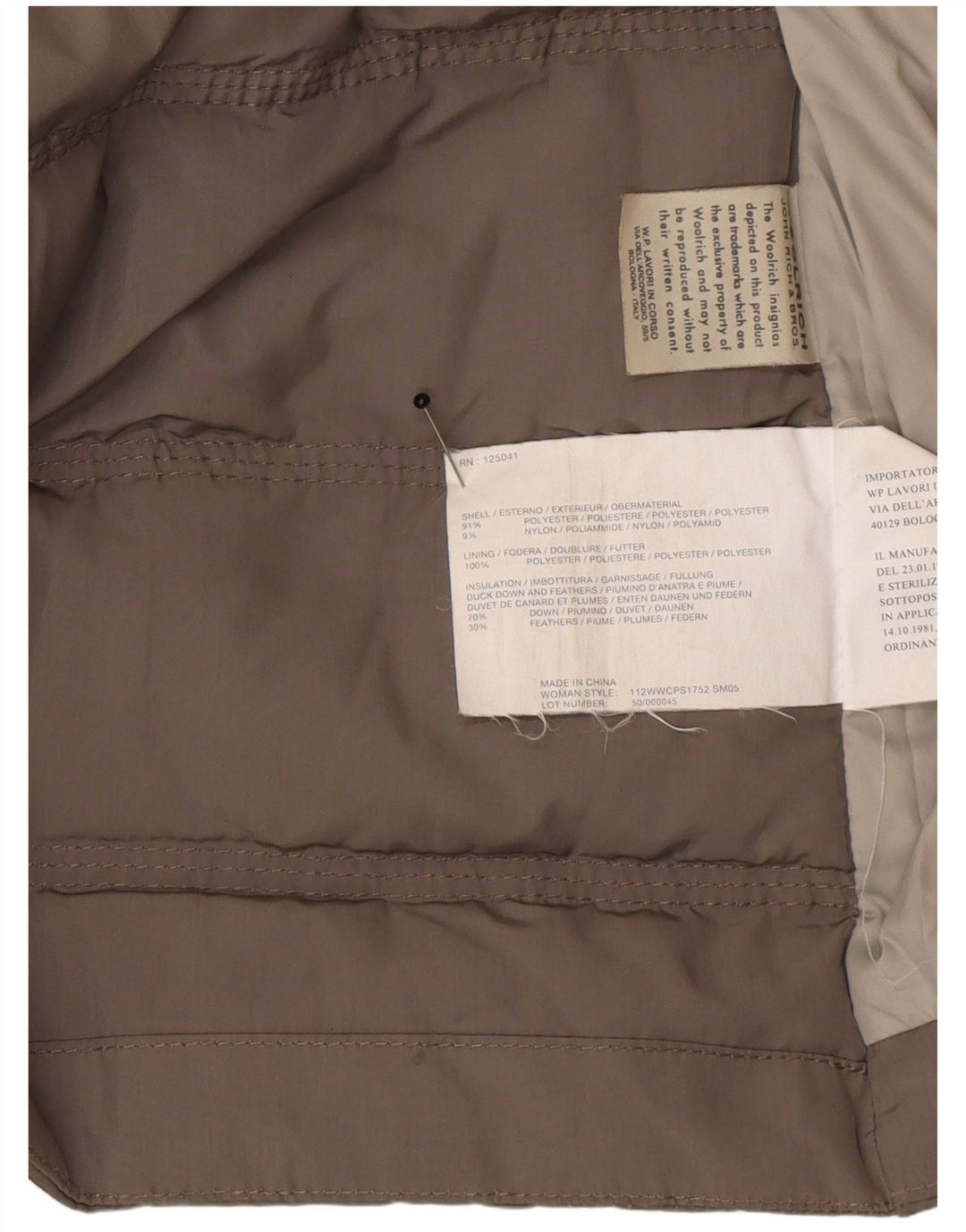 Женское стеганое пальто с капюшоном Woolrich UK 6 XS, серое, зимнее из полиэстера