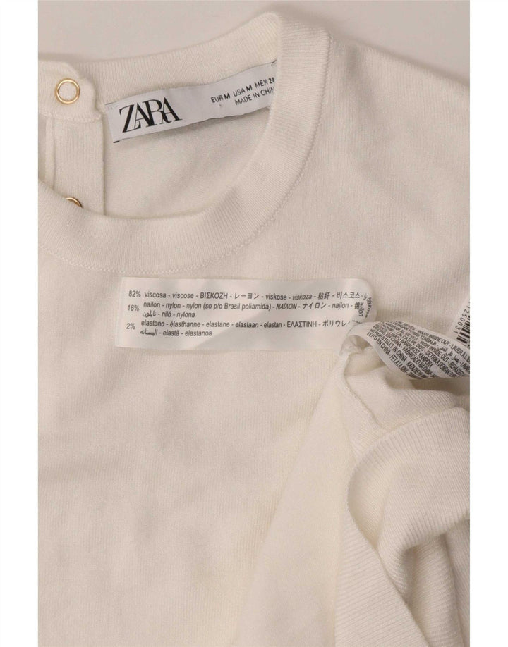 Женская майка Zara Vest UK 14, средний белый цвет, вискоза