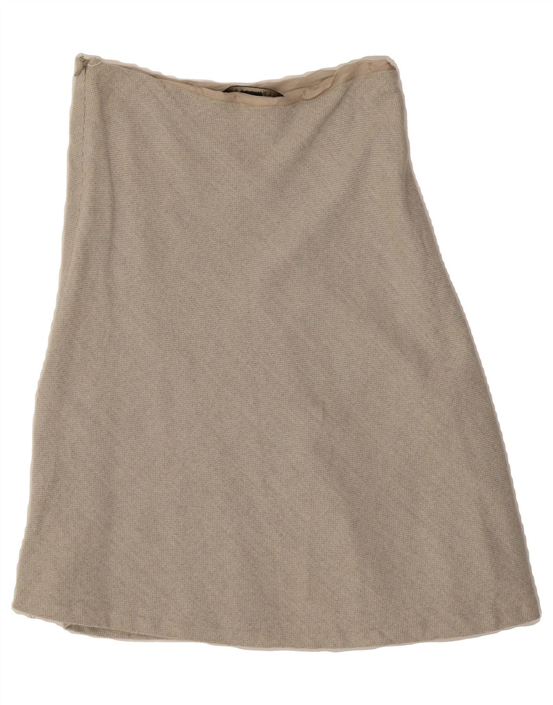 RALPH LAUREN Womens A-Line Skirt US 10 Large W32  Beige Wool Vintage Ralph Lauren and Second-Hand Ralph Lauren from Messina Hembry 