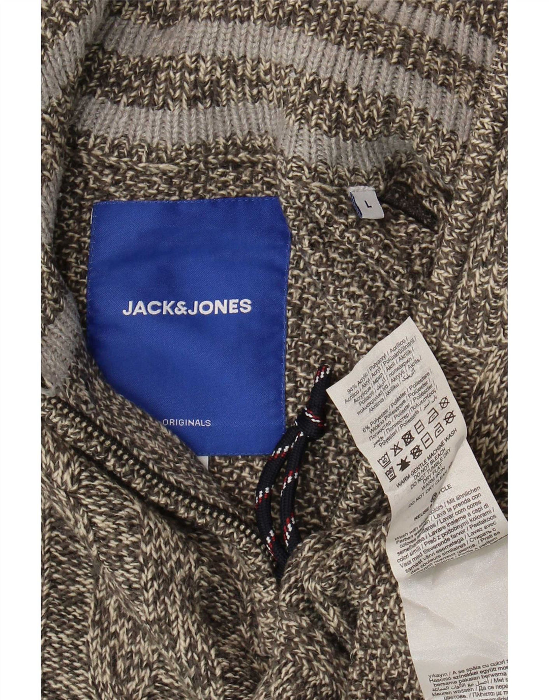 Мужской джемпер с воротником на молнии Jack & Jones, большой серый акрил в крапинку