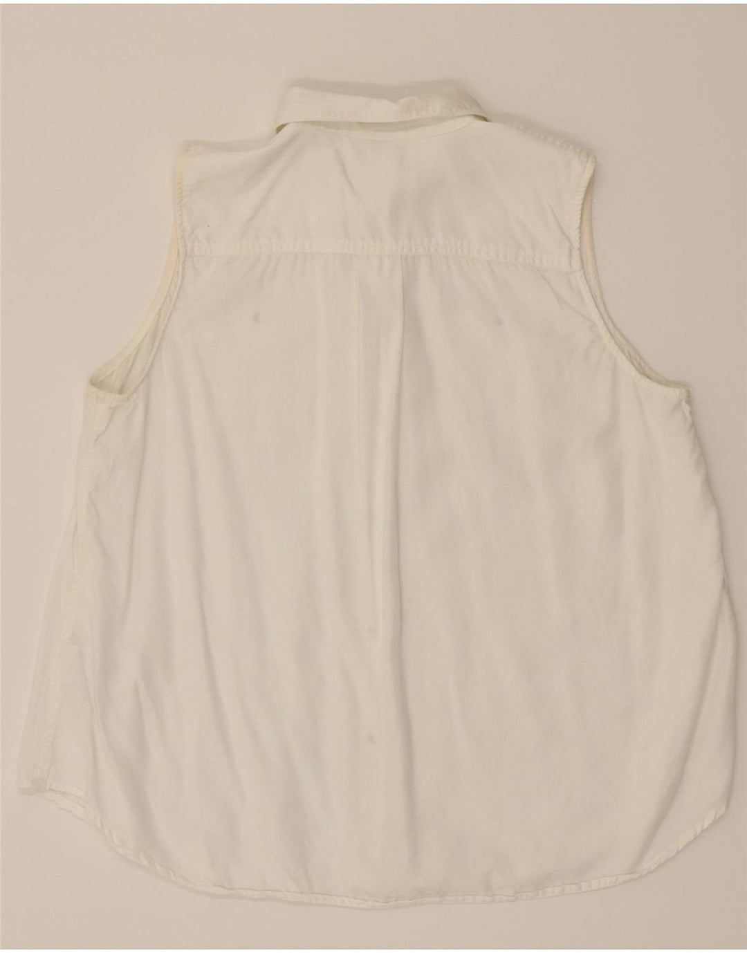 CHAPS Womens Sleeveless Shirt UK 18 XL White Lyocell Vintage Chaps and Second-Hand Chaps from Messina Hembry 