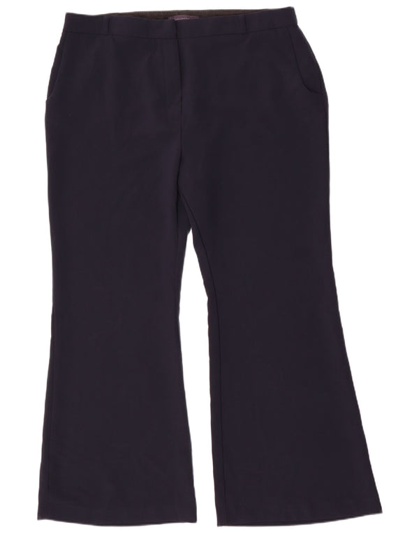 Marks & Spencer Womens Bootcut Chino Trousers UK 18 XL W36 L30 Navy Blue
