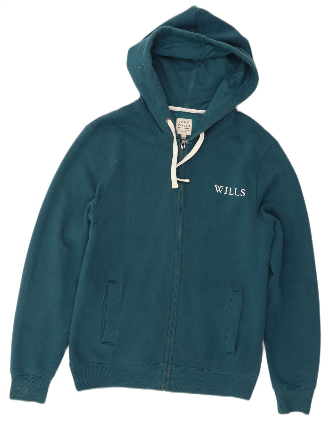 Мужской свитер с капюшоном на молнии Jack Wills, средний бирюзовый хлопок
