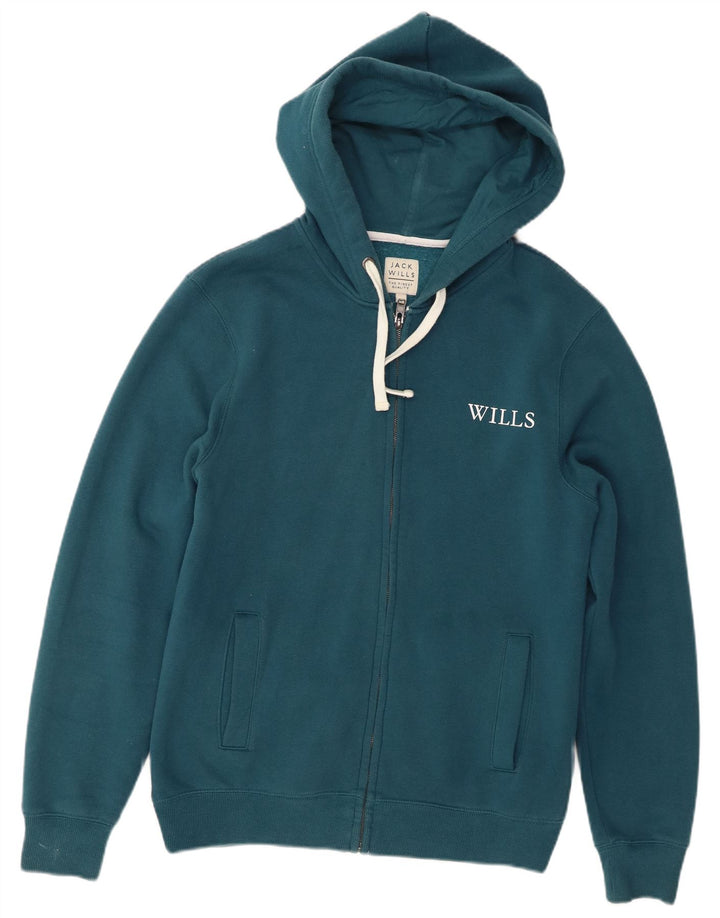 Мужской свитер с капюшоном на молнии Jack Wills, средний бирюзовый хлопок