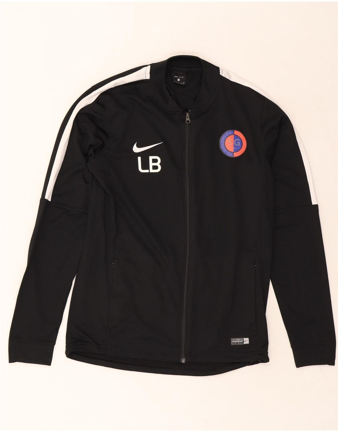 NIKE Mens Dri Fit Graphic Tracksuit Top Jacket Medium Black Colourblock Vintage Nike and Second-Hand Nike from Messina Hembry 