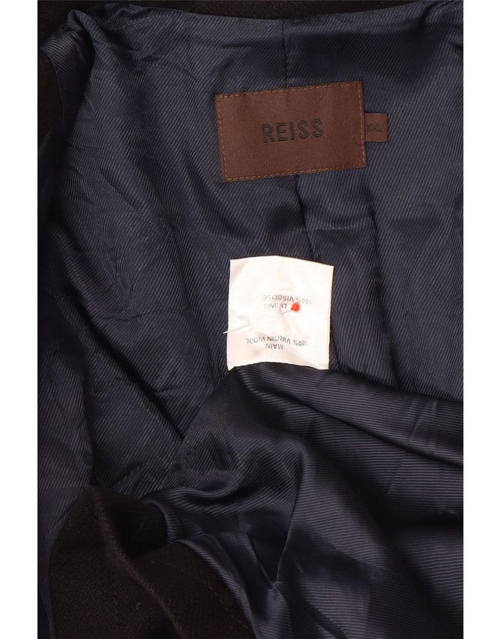 Мужское пальто Reiss UK 44 2XL темно-синее из натуральной шерсти