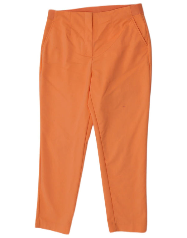 Marks & Spencer Womens High Waist Chino Trousers UK 14 Large W32 L27 Orange