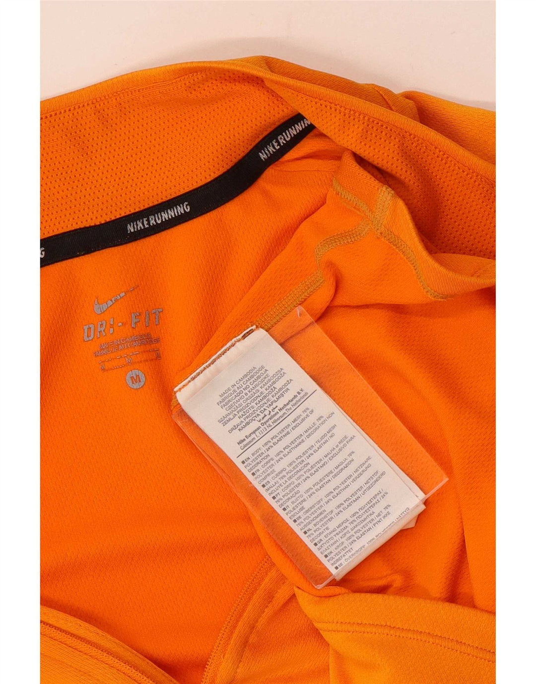 Мужской пуловер с воротником на молнии Nike Dri Fit, спортивный костюм среднего оранжевого цвета с цветными блоками