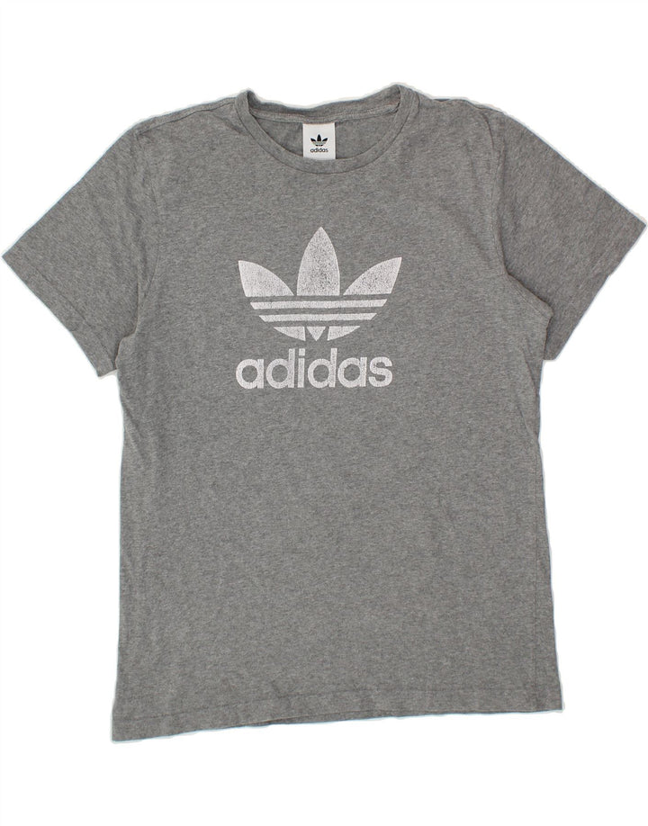 ADIDAS Mens Graphic T-Shirt Top Medium Grey Vintage Adidas and Second-Hand Adidas from Messina Hembry 