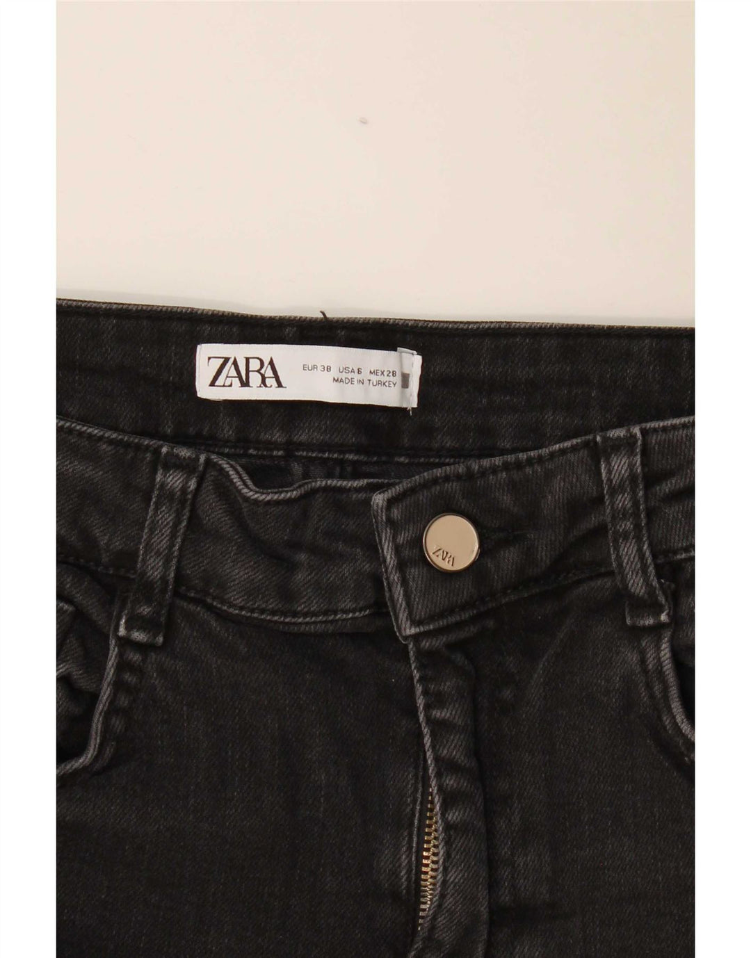Женские прямые джинсы Zara EU 38, маленькие W28 L26, черные