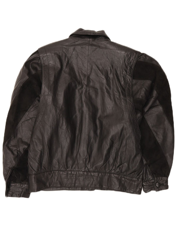 Женская кожаная куртка свободного кроя VINTAGE IT 46, большая черная кожа