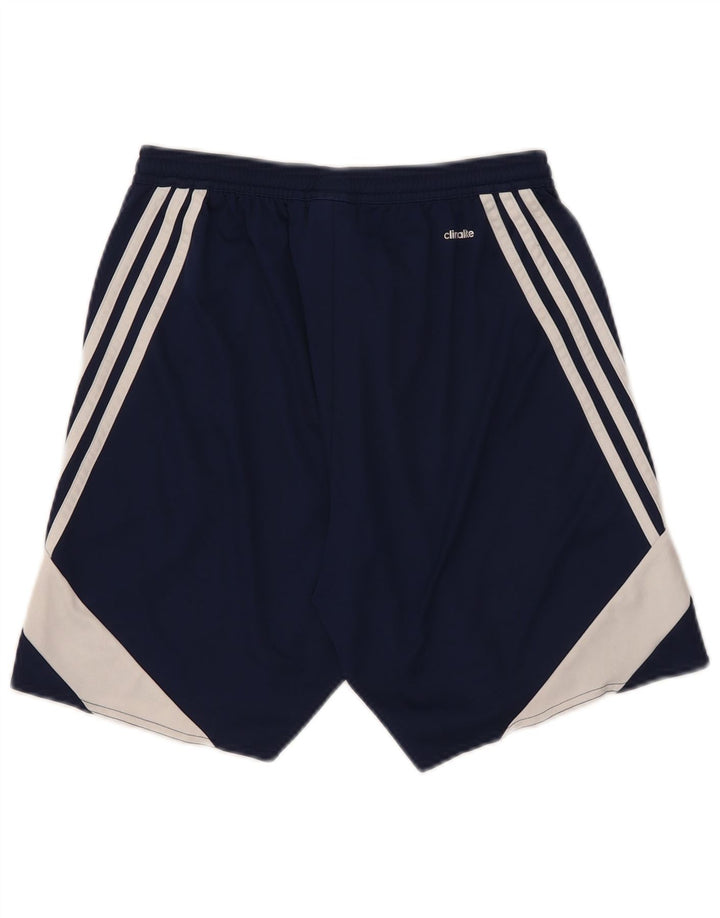 Мужские спортивные шорты Adidas Climalite, маленькие, темно-синие, полиэстер с цветными блоками