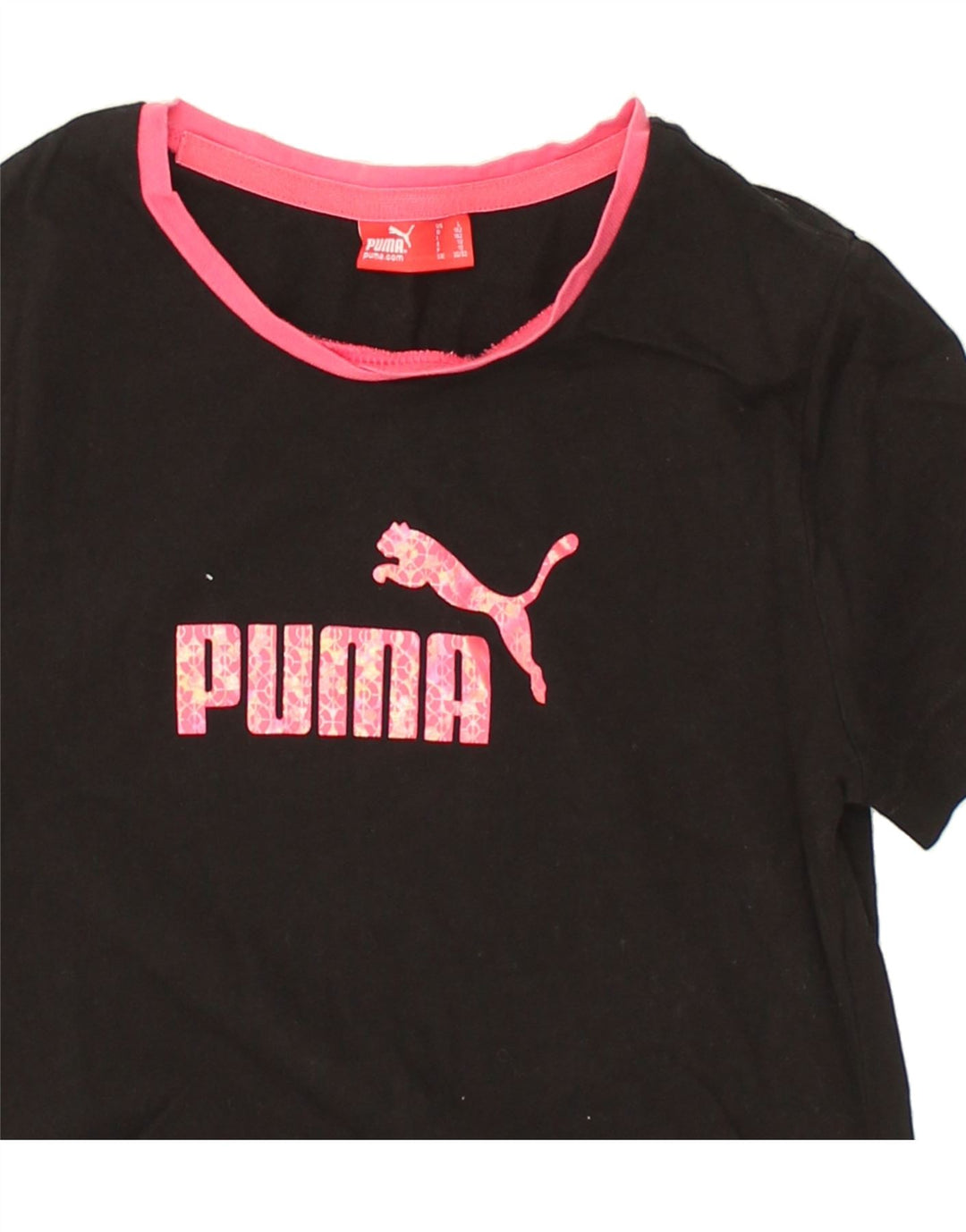 PUMA Girls Graphic T-Shirt Top 11-12 Years Large Black | Vintage Puma | Thrift | Second-Hand Puma | Used Clothing | Messina Hembry 