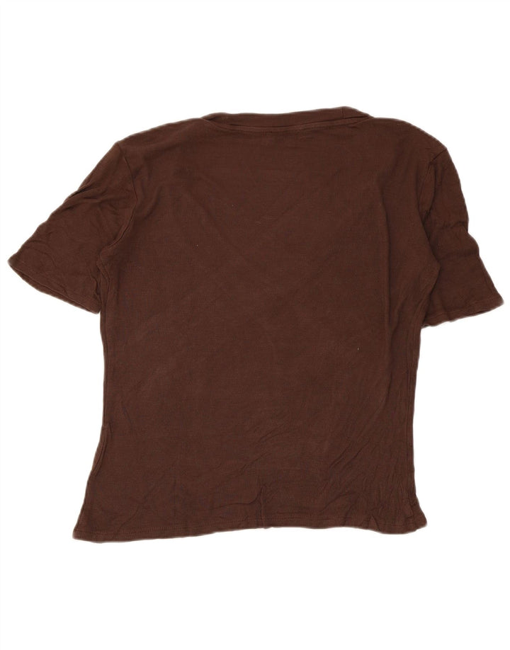 Женская футболка Zara Top UK 12 Medium Brown