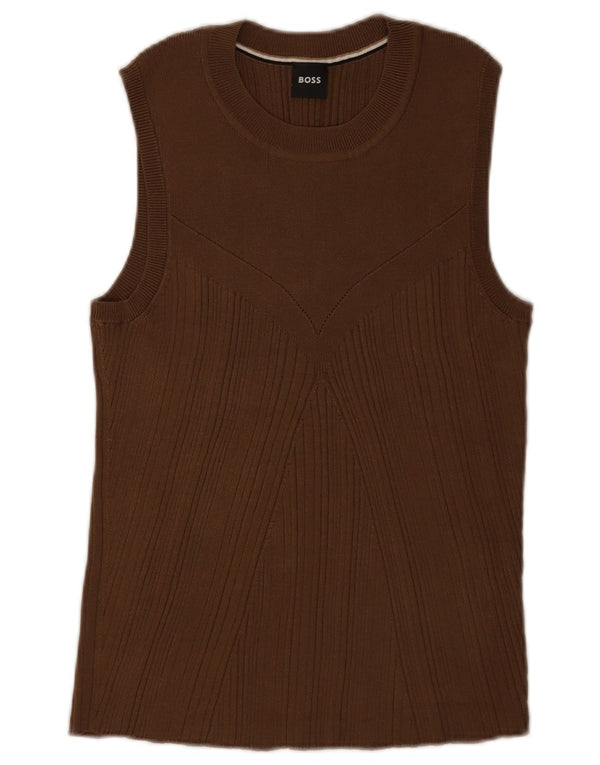 Женский жилет Hugo Boss UK 18 XL Коричневый вискоза