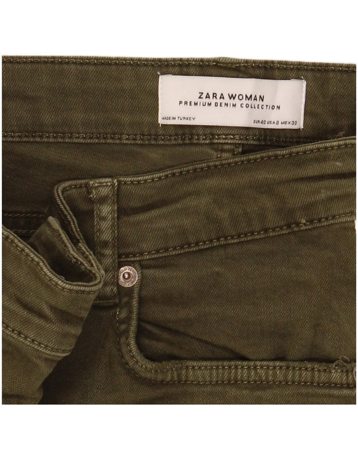 Женские джинсы узкого кроя Zara EU 40 Medium W30 L27 Хаки с цветными блоками
