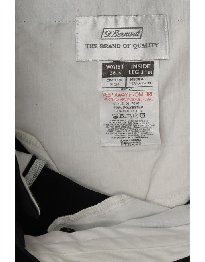 ST. BERNARD Mens Straight Suit Trousers  W36 L31 Black Polyester Vintage St. Bernard and Second-Hand St. Bernard from Messina Hembry 