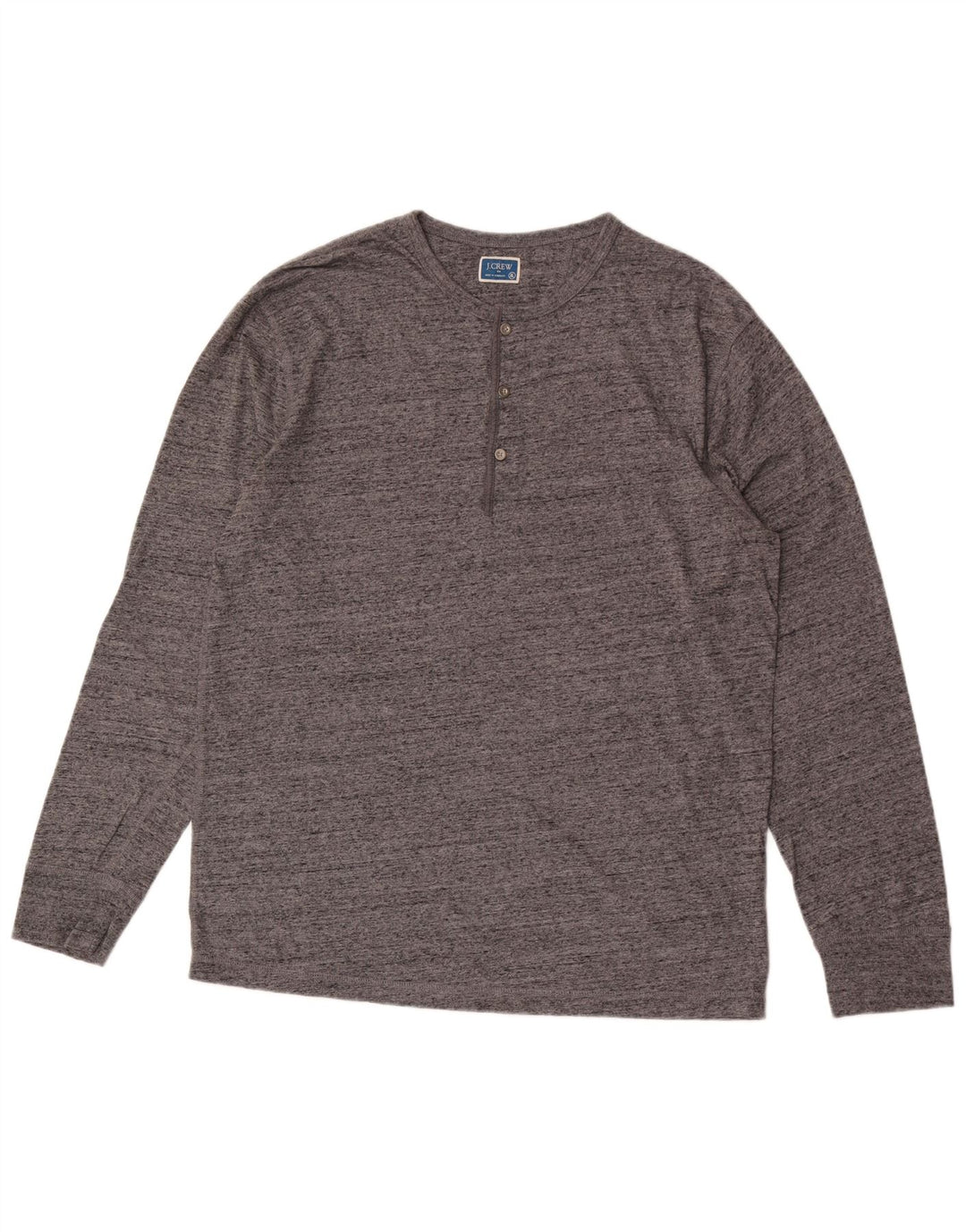 Мужской топ J. Crew с длинным рукавом XL, серый хлопок с крапинками