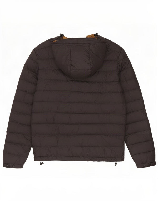 Zara Mens Hooded Padded Jacket UK 38 Medium Black Nylon