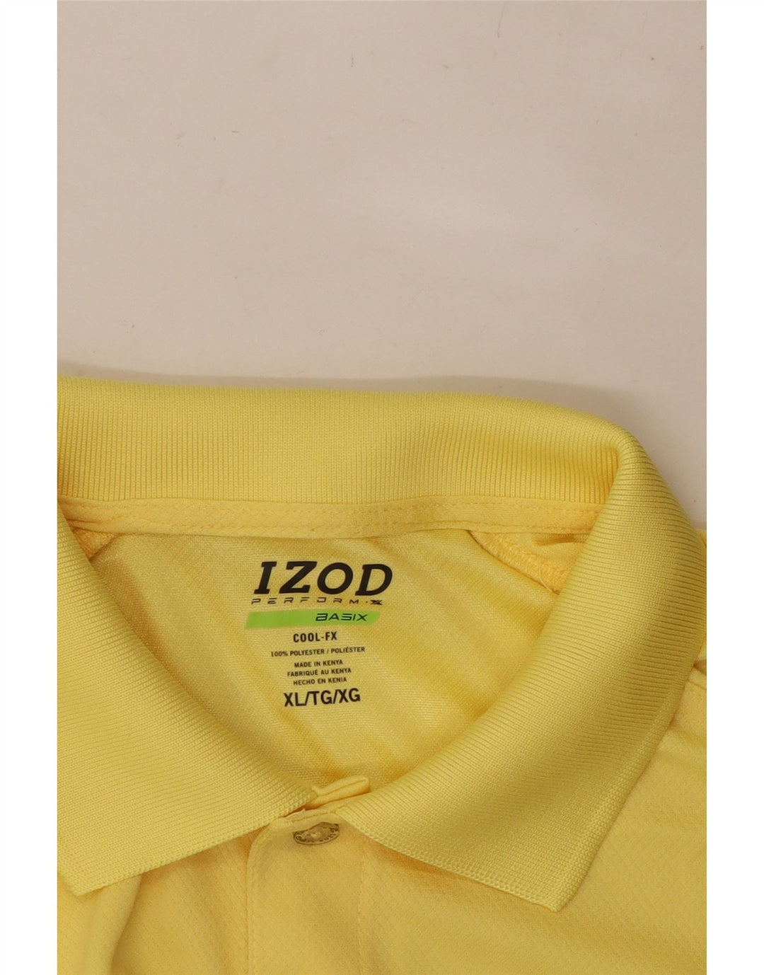 IZOD Мужская рубашка-поло для гольфа XL, желтый полиэстер