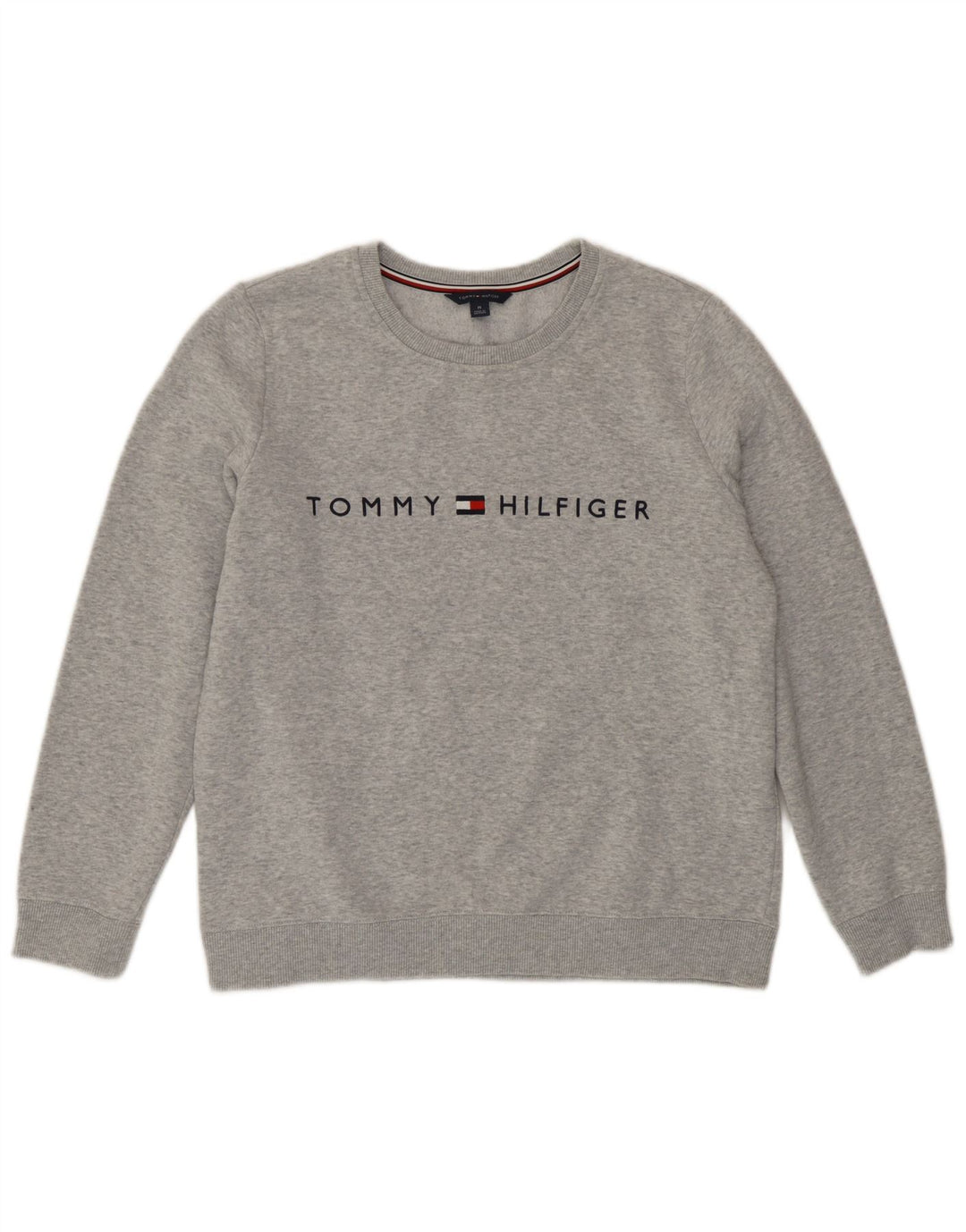 Женский свитер с рисунком Tommy Hilfiger UK 14, средний серый в крапинку