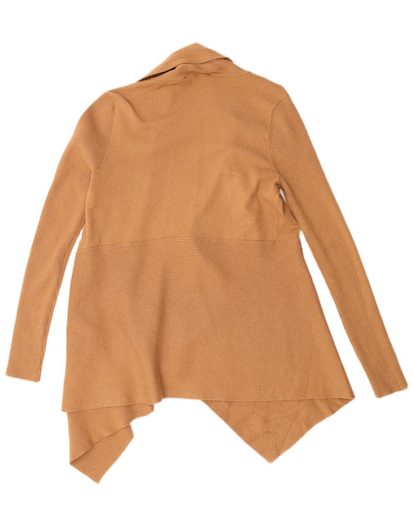 Женский асимметричный открытый кардиган Zara UK 10, маленький коричневый вискоза