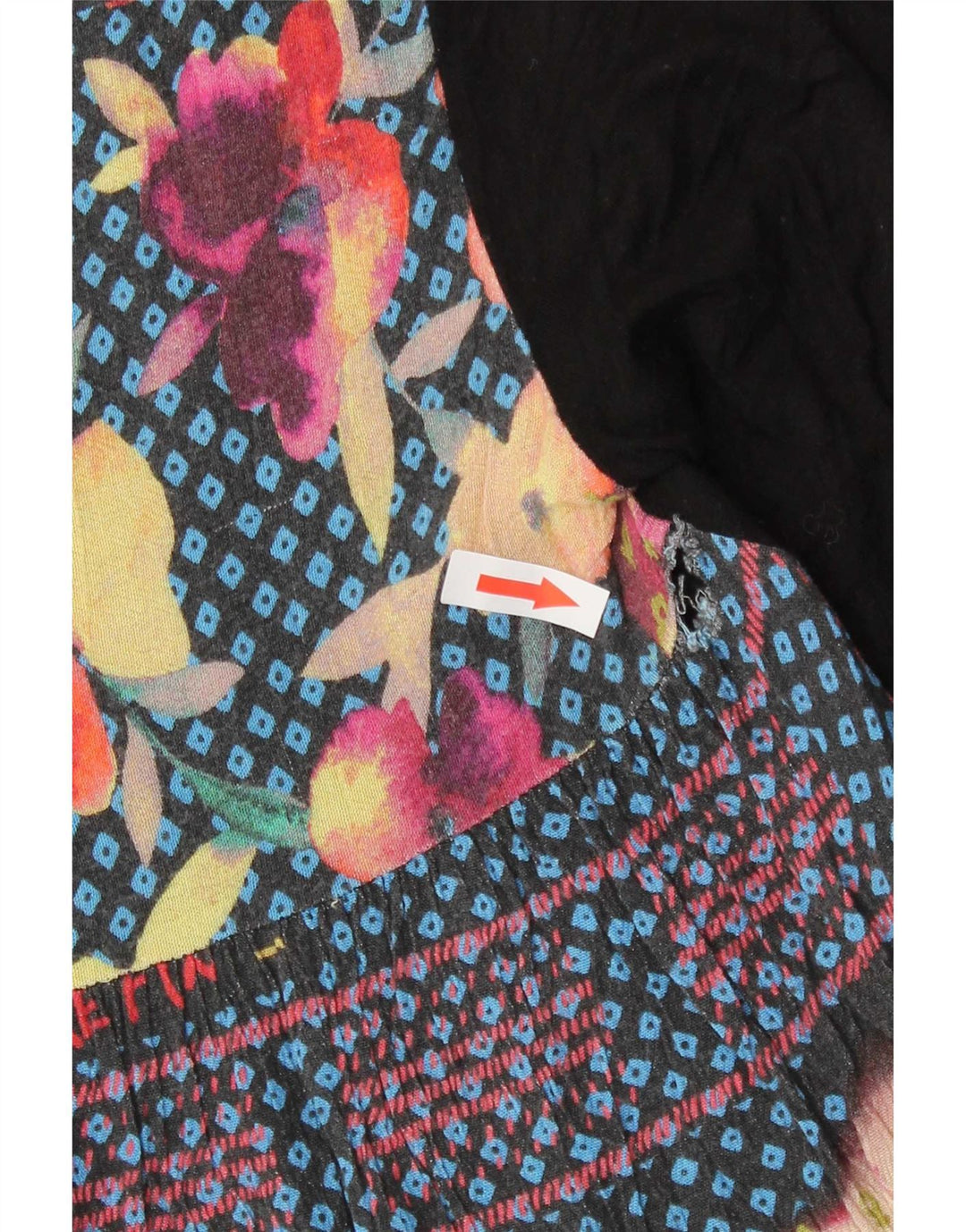 Женский топ Desigual с абстрактным узором, рукав 3/4, Великобритания, 10 маленьких размеров, черный вискоза