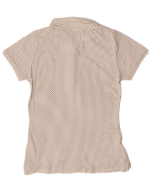 Женская рубашка-поло Refrigue UK 10, маленький размер, белый хлопок с узором ромб/ромб